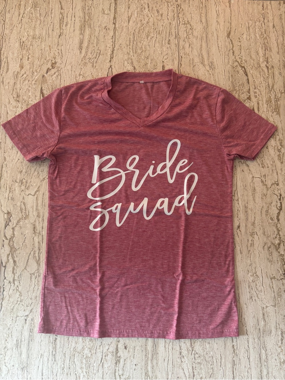 Bride Squad Pink V-Neck T-Shirt - Bachelorette Bridal Party Tee